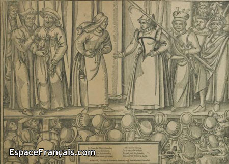 Farce des Grecs (estampe), Par Iean de Gourmont. Scènes historiques du XVIe siècle. Date d'édition : 1571-1598.