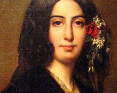 Détail du portrait de George Sand par Auguste Charpentier (1833) coll. Musée de la Vie romantique, à Paris.