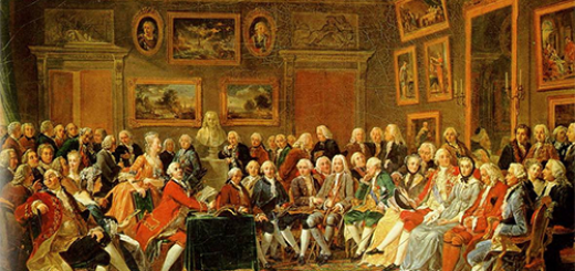 Une soirée chez Madame Geoffrin par Anicet Charles Gabriel Lemonnier (1812).