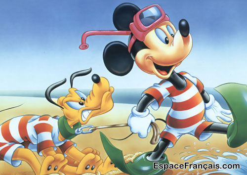 Mickey Mouse et son chien Pluto sont des personnages anthromorphiques et le fruit de l'imagination de l'équipe Disney. Mickey Mouse et son chien Pluto sont des personnages anthromorphiques et le fruit de l'imagination de l'équipe Disney.