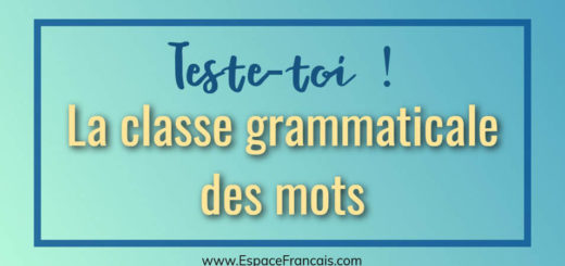 Quiz : La classe gammaticale (nature) des mots