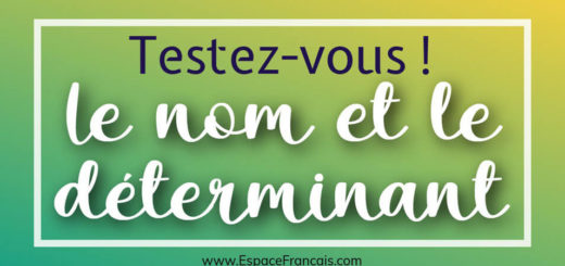 Quiz : Le nom et le déterminant