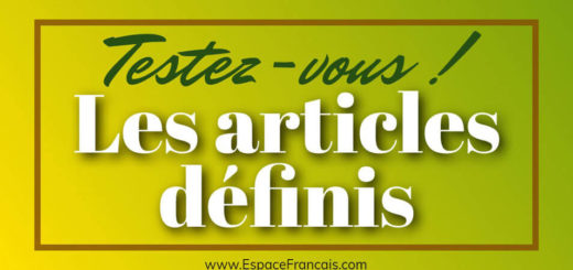 Quiz / Exercice : Les articles définis
