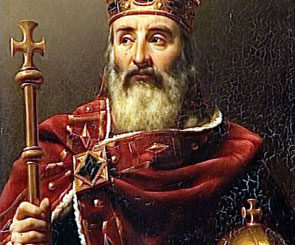 Charlemagne, empereur d'Occident (742-814) selon Louis-Félix Amiel (1802-1864). Peinture réalisée en 1839 conservée à Versailles, musée national du château et des Trianons.
