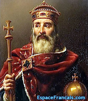 Charlemagne, empereur d'Occident (742-814) selon Louis-Félix Amiel (1802-1864). Peinture réalisée en 1839 conservée à Versailles, musée national du château et des Trianons.