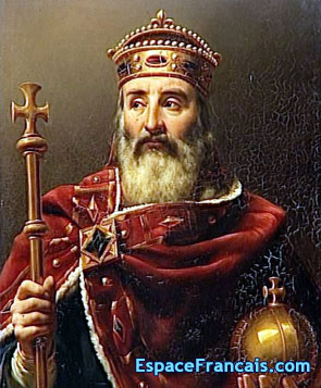 Charlemagne, empereur d'Occident (742-814) selon Louis-Félix Amiel (1802-1864). Peinture réalisée en 1839 conservée à Versailles, musée national du château et des Trianons. Charlemagne, empereur d'Occident (742-814) selon Louis-Félix Amiel (1802-1864). Peinture réalisée en 1839 conservée à Versailles, musée national du château et des Trianons.