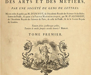 Encyclopédie ou Dictionnaire raisonné des sciences, des arts et des métiers. Page de titre du premier tome, 1751