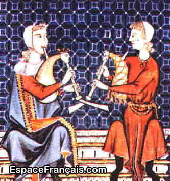 Des trouvères jouant de la musique. Des trouvères jouant de la musique.
