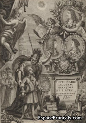 Frontispice du Dictionaire nouveau françois et latin