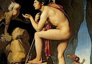 Œdipe explique l'énigme du sphinx, d'Ingres, 1827. Paris, Musée du Louvre.