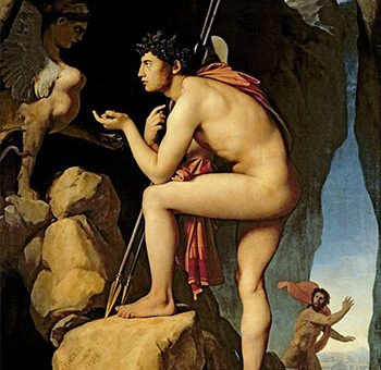 Œdipe explique l'énigme du sphinx, d'Ingres, 1827. Paris, Musée du Louvre.