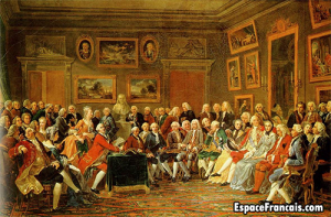 Une soirée chez Madame Geoffrin par Anicet Charles Gabriel Lemonnier (1812).