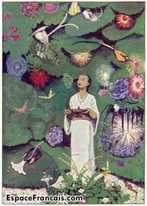 Aladin dans le jardin magique, illustration de Max Liebert (1912).