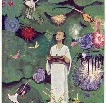 Aladin dans le jardin magique, illustration de Max Liebert (1912).