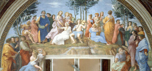 Raphaël, Le Parnasse : fresque réalisée de 1509 à 1511 pour le Palais du Vatican à Rome.