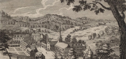 Louise-Madeleine Cochin, Vue de l'abbaye de Port-Royal des Champs [estampe], 1666-1667.