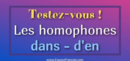 Les homophones dans / d'en
