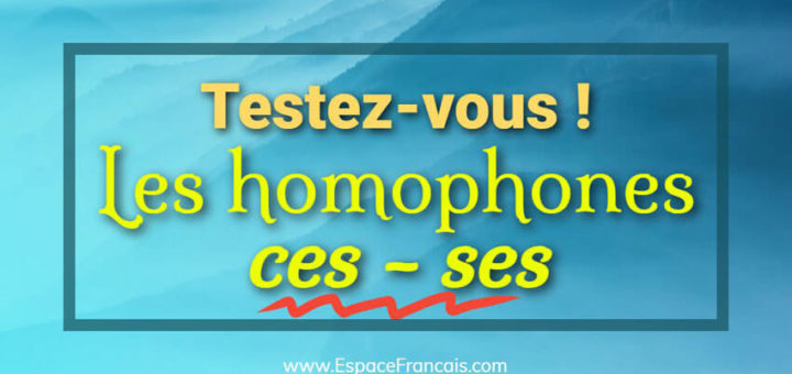 Les homophones ces / ses