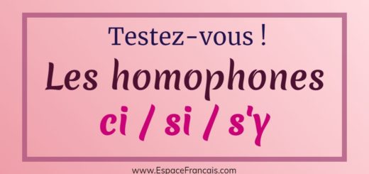 Les homophones ci / si / s'y