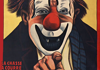 Cirque d'Hiver de Paris présente "La chasse à courre et les célèbres clowns Paul François et Albert Fratellini". Affiche, 1930.
