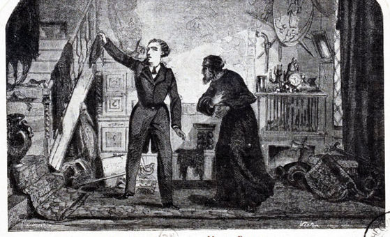 La Peau de chagrin (estampe), drame fantastique de Louis Judicis en 5 actes, d'après le roman d'Honoré de Balzac, 1851.