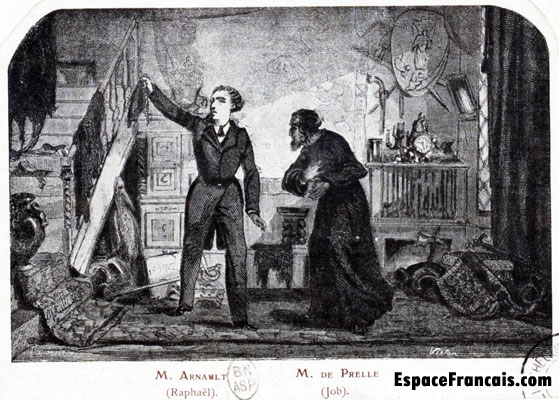 La Peau de chagrin (estampe), drame fantastique de Louis Judicis en 5 actes, d'après le roman d'Honoré de Balzac, 1851.