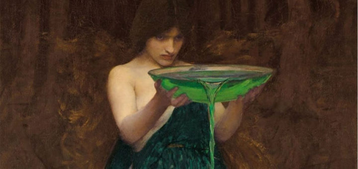John William Waterhouse, Circe Invidiosa, 1892, huile sur toile, 179 x 85 cm, Art Gallery of South Australia