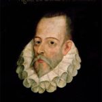 Portrait imaginaire de Miguel de Cervantès (il n'existe aucun portrait authentifié). Juan de Jaurigui y Aquilan, Cervantès, 1600. Académie espagnole de Madrid.