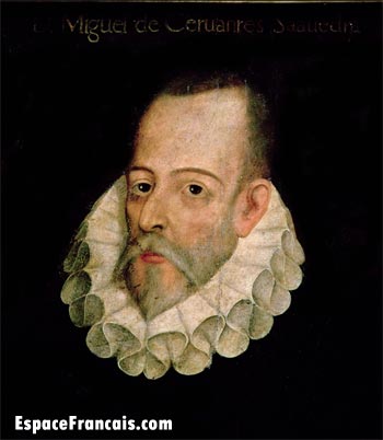 Portrait imaginaire de Miguel de Cervantès (il n'existe aucun portrait authentifié). Juan de Jaurigui y Aquilan, Cervantès, 1600. Académie espagnole de Madrid. Portrait imaginaire de Miguel de Cervantès (il n'existe aucun portrait authentifié). Juan de Jaurigui y Aquilan, Cervantès, 1600. Académie espagnole de Madrid.