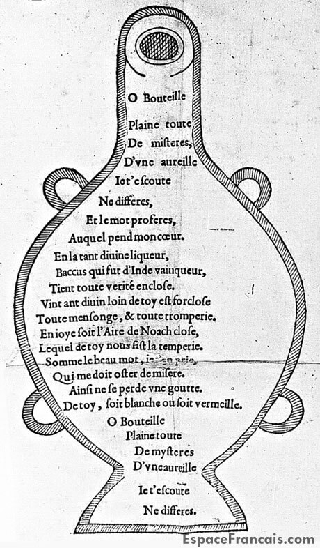 « la Dive Bouteille » de Francois Rabelais. Illustration du Cinquiesme et dernier livre des faicts et dicts héroïques du bon Pantagruel, 1565.