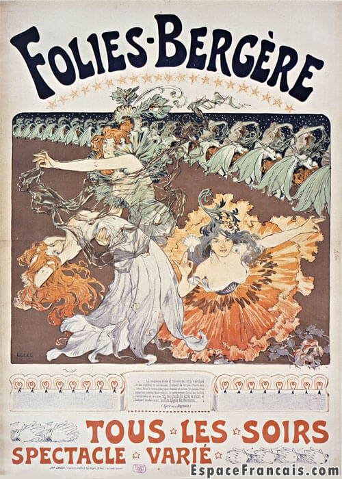 Affiche des Folies-Bergère par Léo Lelée (illustrateur, 1872-1947). Affiche des Folies-Bergère par Léo Lelée (illustrateur, 1872-1947).