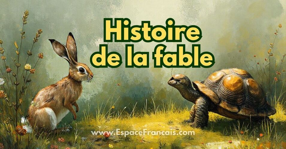 Histoire de la fable - Illustration de la fable : Le Lièvre et la Tortue
