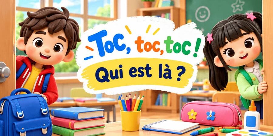 Cover - Toc, toc, toc ! Qui est là ? - Comptine pour enfants sur les fournitures scolaires